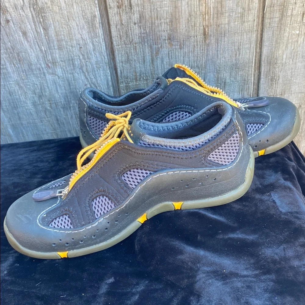 Sperry Black And Yellow Boat Shoe Sneakers Size 7.5